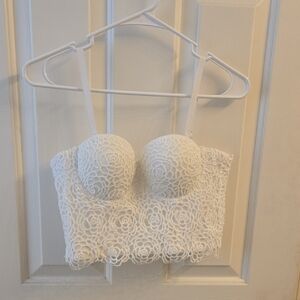 White Lace Bustier Top